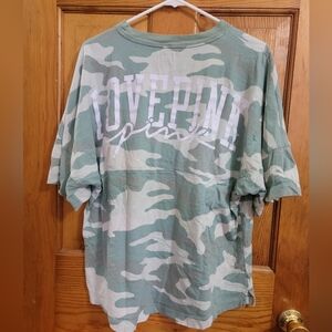 PINK | Kinder to the planet | Boyfriend Style Camo shirt | Green | Medium